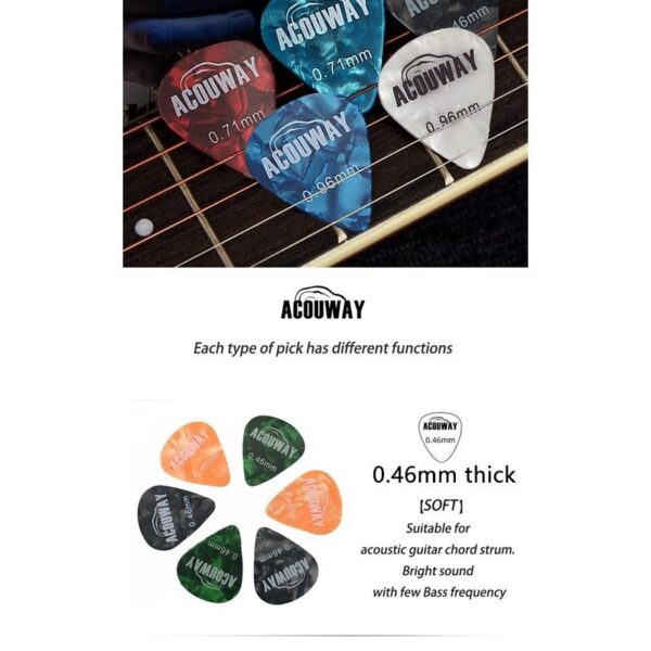 Acoustic Guitar Pick electric guitar plectrum mediator 0.46 /0.71/0.96/MM Bass Picks With Box 50/30/20pcs Package