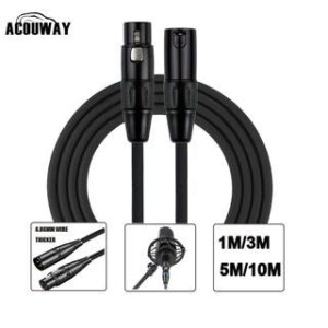 XLR Male To Female Microphone  Mixer Cable Audio Cord Wire Connector XLR M/F 3Pin Cable 1M/3M/5M/10 Meter Cannon Aux Cable Alloy Aluminum Accessory Durable