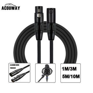 XLR Male To Female Microphone  Mixer Cable Audio Cord Wire Connector XLR M/F 3Pin Cable 1M/3M/5M/10 Meter Cannon Aux Cable Alloy Aluminum Accessory Durable