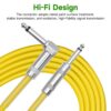 Acouway Guitar Cable Noise Reduction Cord Right Angle to Straight For Electric Guitar Bass Mic Amp