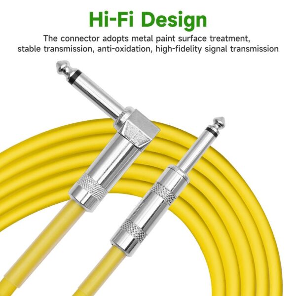 Acouway Guitar Cable Noise Reduction Cord Right Angle to Straight For Electric Guitar Bass Mic Amp