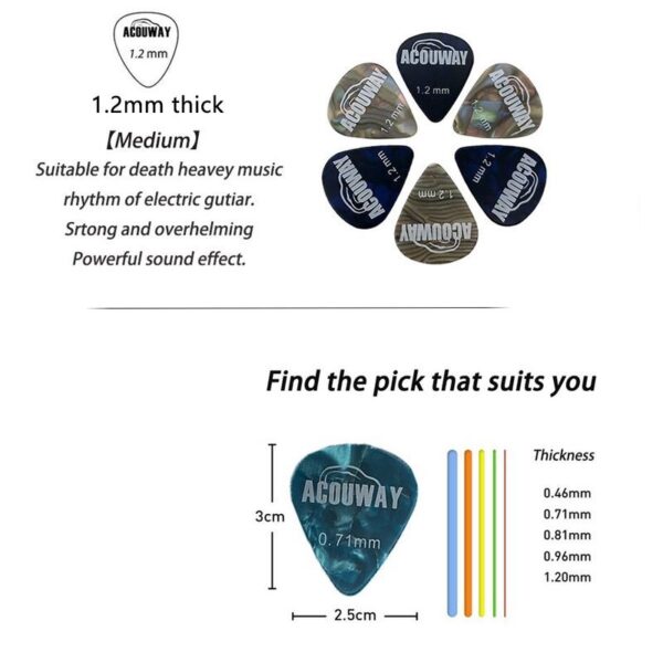 Acoustic Guitar Pick electric guitar plectrum mediator 0.46 /0.71/0.96/MM Bass Picks With Box 50/30/20pcs Package