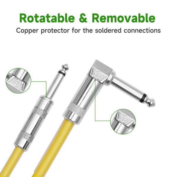 Acouway Guitar Cable Noise Reduction Cord Right Angle to Straight For Electric Guitar Bass Mic Amp