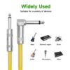 Acouway Guitar Cable Noise Reduction Cord Right Angle to Straight For Electric Guitar Bass Mic Amp