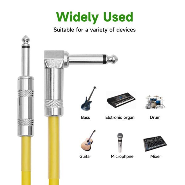Acouway Guitar Cable Noise Reduction Cord Right Angle to Straight For Electric Guitar Bass Mic Amp