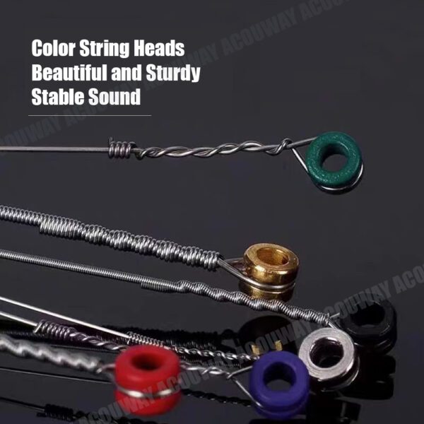ACOUWAY Electric Guitar Strings Normal Custom Light 12-Gauge Nickel Wound String Colorful Ball-End 6pcs/Set For Beginner and Professionals