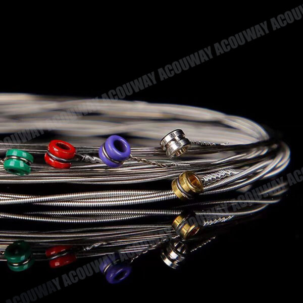 ACOUWAY Electric Guitar Strings Normal Custom Light 12-Gauge Nickel Wound String Colorful Ball-End 6pcs/Set For Beginner and Professionals
