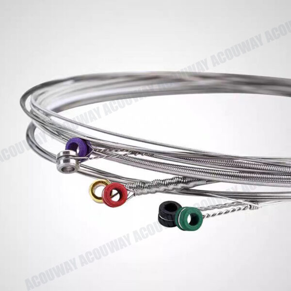 ACOUWAY Electric Guitar Strings Normal Custom Light 12-Gauge Nickel Wound String Colorful Ball-End 6pcs/Set For Beginner and Professionals