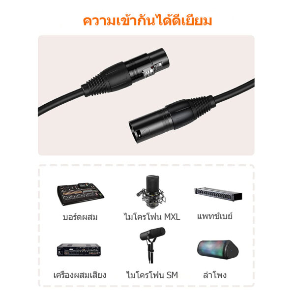 XLR Male To Female Microphone  Mixer Cable Audio Cord Wire Connector XLR M/F 3Pin Cable 1M/3M/5M/10 Meter Cannon Aux Cable Alloy Aluminum Accessory Durable