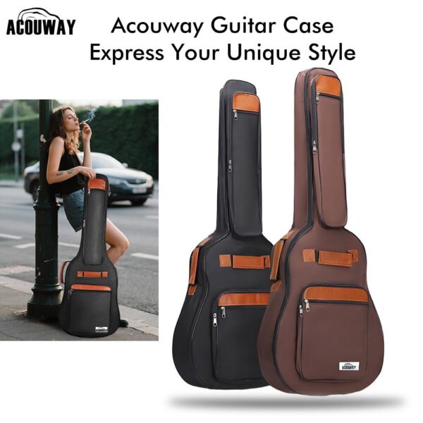 ACOUWAY 41inch Guitar bag cover waterproof Backpack electric guitar case front Pockets 10MM Cotton Pad