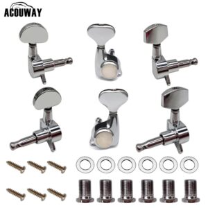 2-6 pcs Guitar Machine Head Knobs String Tuning Pegs for Acoustic/Electric Guitar Full Closed 18:1 Gears/Tombol Kepala Mesin Gitar, Peg Penalaan Tali