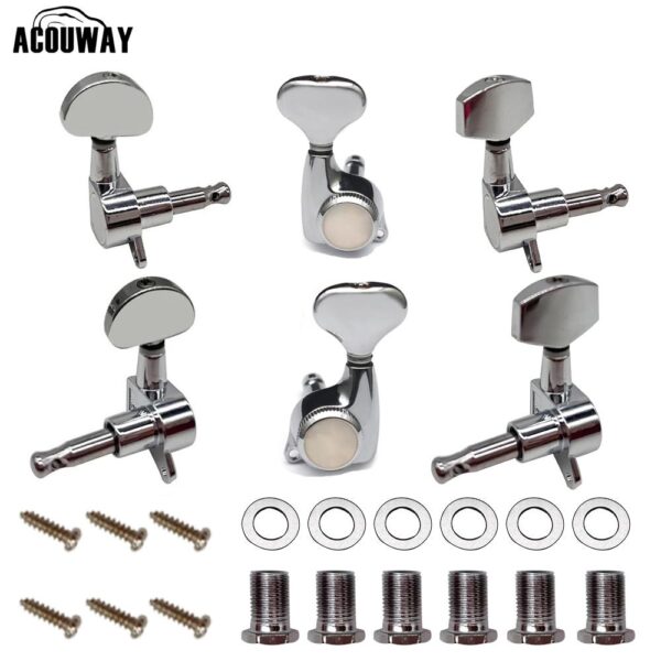 2-6 pcs Guitar Machine Head Knobs String Tuning Pegs for Acoustic/Electric Guitar Full Closed 18:1 Gears/Tombol Kepala Mesin Gitar, Peg Penalaan Tali