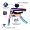 ACOUWAY Guitar Capo with Pick Slot Metal Guitar Key Clamp for Acoustic electric Guitar With pin puller function including a pc free pick
