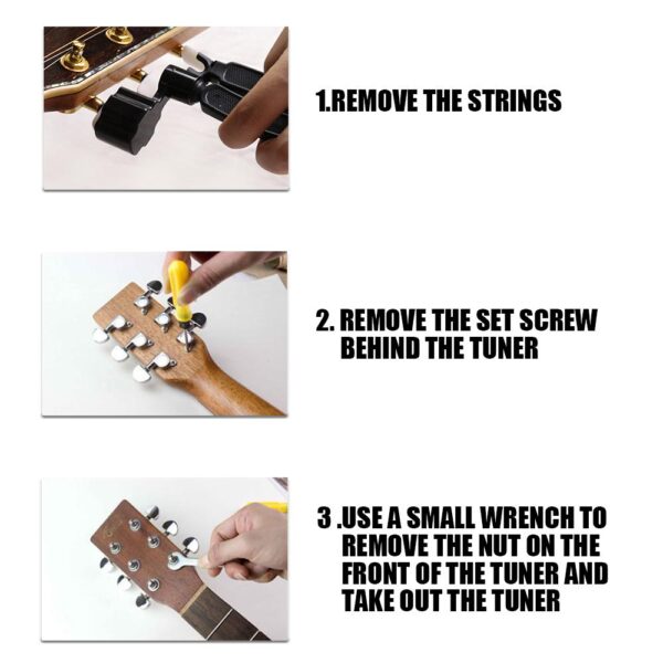 2-6 pcs Guitar Machine Head Knobs String Tuning Pegs for Acoustic/Electric Guitar Full Closed 18:1 Gears/Tombol Kepala Mesin Gitar, Peg Penalaan Tali