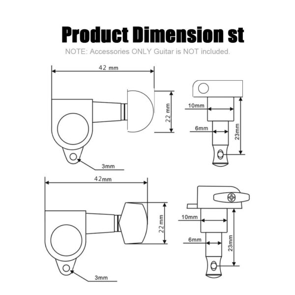 2-6 pcs Guitar Machine Head Knobs String Tuning Pegs for Acoustic/Electric Guitar Full Closed 18:1 Gears/Tombol Kepala Mesin Gitar, Peg Penalaan Tali
