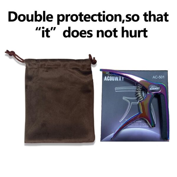 ACOUWAY Guitar Capo with Pick Slot Metal Guitar Key Clamp for Acoustic electric Guitar With pin puller function including a pc free pick