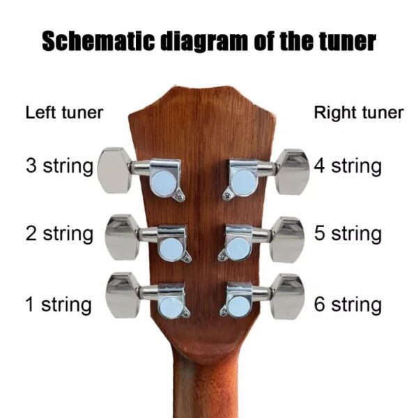 2-6 pcs Guitar Machine Head Knobs String Tuning Pegs for Acoustic/Electric Guitar Full Closed 18:1 Gears/Tombol Kepala Mesin Gitar, Peg Penalaan Tali