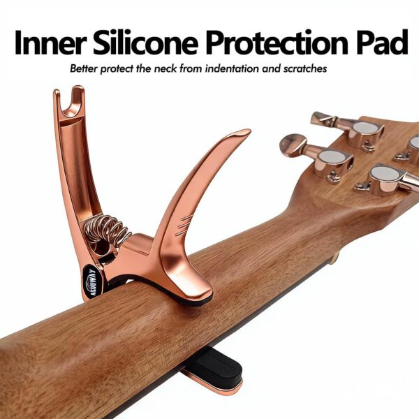 ACOUWAY Guitar Capo with Pick Slot Metal Guitar Key Clamp for Acoustic electric Guitar With pin puller function including a pc free pick