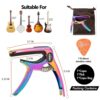 ACOUWAY Guitar Capo with Pick Slot Metal Guitar Key Clamp for Acoustic electric Guitar With pin puller function including a pc free pick