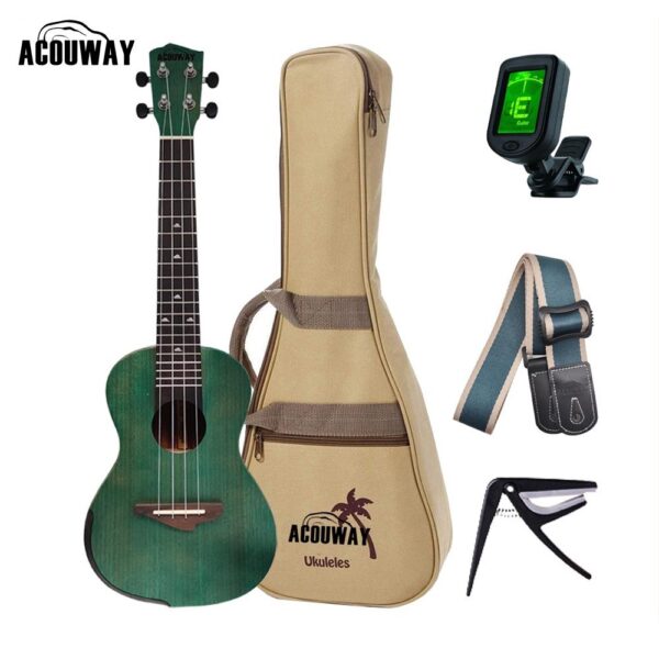 Acouway Concert Ukulele 24 inch Sapele Wood Ukelele small guitar With Free Accessories Birthday Gift