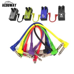 6Pcs/set Guitar Patch Cables Colorful Guitar cable for Guitar Effect Pedal 6.35 Angled Plug Low noise shielded Effect Pedal Cord Effect extension cable