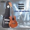 Acouway 24/26 inch Electric Ukulele concert tenor ukelele Sapele wood Equipped 3 Bands EQ with Tuner function.