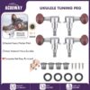 Ukulele String Tuning Pegs 2L2R Silver Enclosed Locking Tuners Red Round Machine Heads For Ukulele