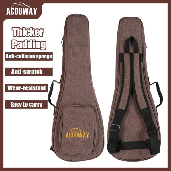 Acouway Ukulele Bag 10MM Padded Case 24/26 Inch Concert/Tenor Size Oxford Cloth Ukelele Cover Gigs