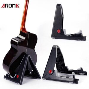 AROMA Foldable ukulele guitar stand hold also support violin fiddle mandolin with Adjustable Length A-frame design 2 sizes available