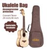 Acouway Ukulele Bag 10MM Padded Case 24/26 Inch Concert/Tenor Size Oxford Cloth Ukelele Cover Gigs