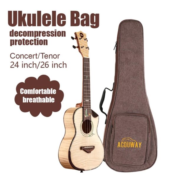 Acouway Ukulele Bag 10MM Padded Case 24/26 Inch Concert/Tenor Size Oxford Cloth Ukelele Cover Gigs