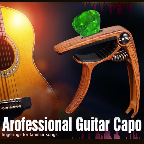 Acouway Guitar Capo Clamp for Acoustic and Electric Guitar with Bridge Pin Remover and Guitar Pick Slot holder Aluminum Alloy material