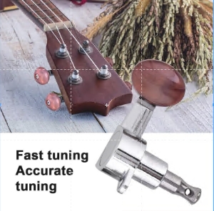 Ukulele String Tuning Pegs 2L2R Silver Enclosed Locking Tuners Red Round Machine Heads For Ukulele