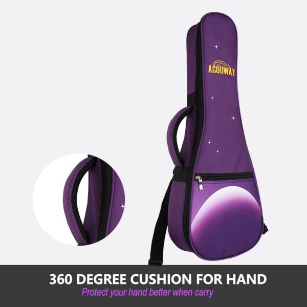 Ukulele Bag 12MM Padded Case 24 Inch Concert Size PU Printing Design Embroidery Ukelele Cover Gigs