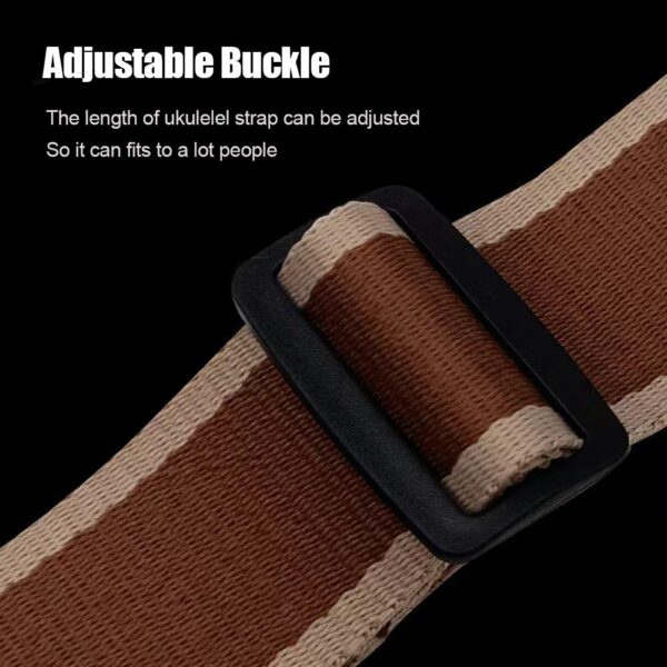 Acouway Adjustable Ukulele Strap Belt Sling With Hook Soft Polyester Woven Printing Pattern