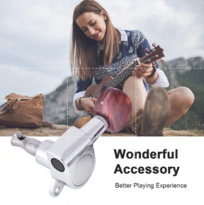 Ukulele String Tuning Pegs 2L2R Silver Enclosed Locking Tuners Red Round Machine Heads For Ukulele