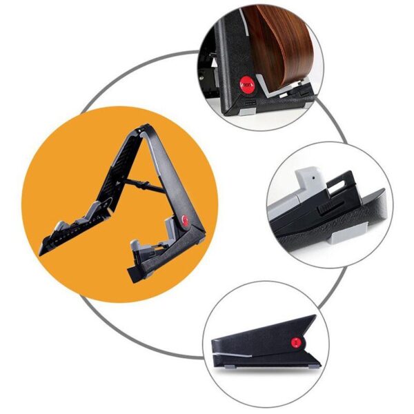 AROMA Foldable ukulele guitar stand hold also support violin fiddle mandolin with Adjustable Length A-frame design 2 sizes available