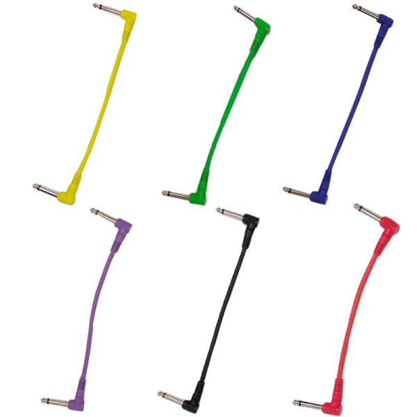 6Pcs/set Guitar Patch Cables Colorful Guitar cable for Guitar Effect Pedal 6.35 Angled Plug Low noise shielded Effect Pedal Cord Effect extension cable