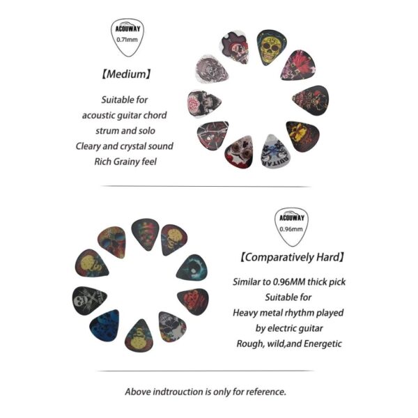Acoustic Guitar Picks Mediator electric guitar plectrum 0.46 /0.71/0.96/MM Bass Picks Free box With Cool Skull Image