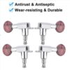 Ukulele String Tuning Pegs 2L2R Silver Enclosed Locking Tuners Red Round Machine Heads For Ukulele