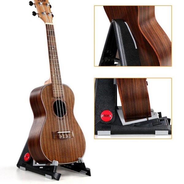 AROMA Foldable ukulele guitar stand hold also support violin fiddle mandolin with Adjustable Length A-frame design 2 sizes available