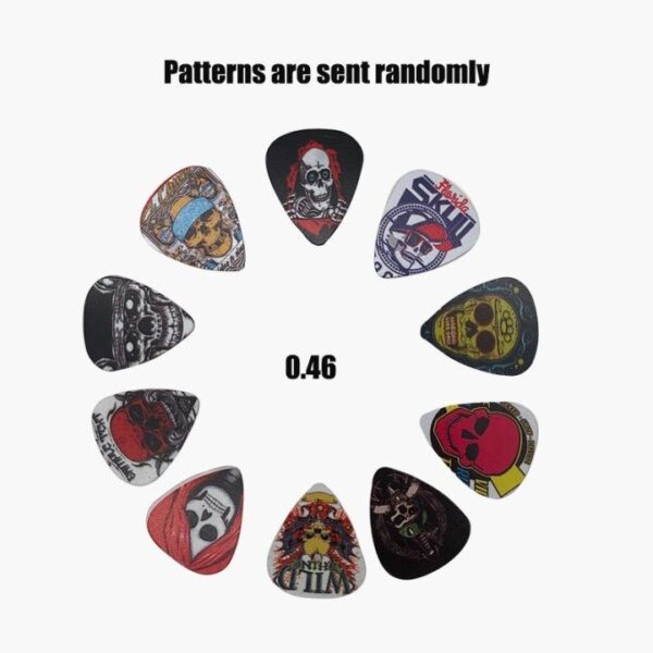 Acoustic Guitar Picks Mediator electric guitar plectrum 0.46 /0.71/0.96/MM Bass Picks Free box With Cool Skull Image