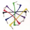6Pcs/set Guitar Patch Cables Colorful Guitar cable for Guitar Effect Pedal 6.35 Angled Plug Low noise shielded Effect Pedal Cord Effect extension cable