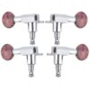 Ukulele String Tuning Pegs 2L2R Silver Enclosed Locking Tuners Red Round Machine Heads For Ukulele