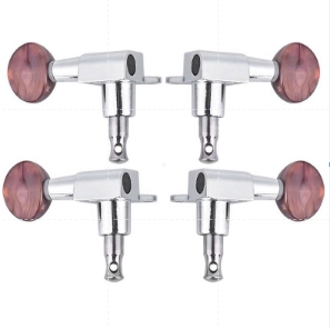 Ukulele String Tuning Pegs 2L2R Silver Enclosed Locking Tuners Red Round Machine Heads For Ukulele