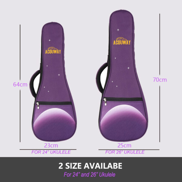 Ukulele Bag 12MM Padded Case 24 Inch Concert Size PU Printing Design Embroidery Ukelele Cover Gigs