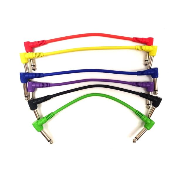 6Pcs/set Guitar Patch Cables Colorful Guitar cable for Guitar Effect Pedal 6.35 Angled Plug Low noise shielded Effect Pedal Cord Effect extension cable