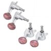 Ukulele String Tuning Pegs 2L2R Silver Enclosed Locking Tuners Red Round Machine Heads For Ukulele