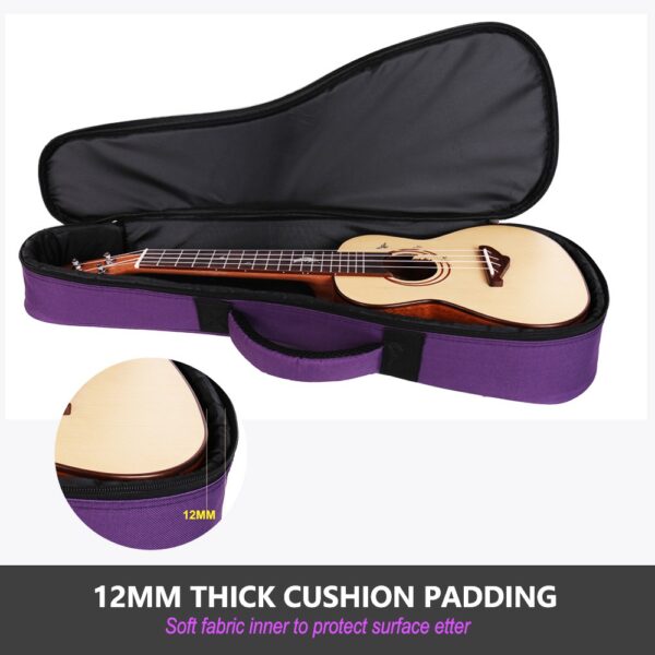 Ukulele Bag 12MM Padded Case 24 Inch Concert Size PU Printing Design Embroidery Ukelele Cover Gigs