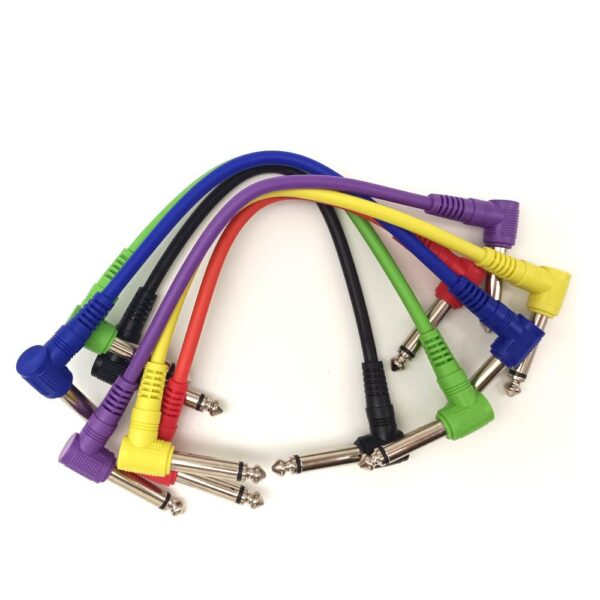 6Pcs/set Guitar Patch Cables Colorful Guitar cable for Guitar Effect Pedal 6.35 Angled Plug Low noise shielded Effect Pedal Cord Effect extension cable